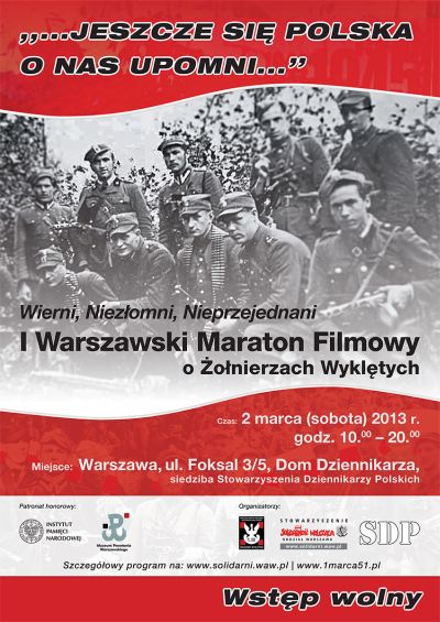 I. Warszawski Maraton Filmowy o Żołnierzach Wyklętych plakat