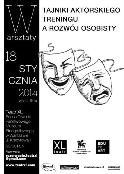 Warsztaty - Tajniki Aktorskiego Treningu a rozwój osobisty internet plakat