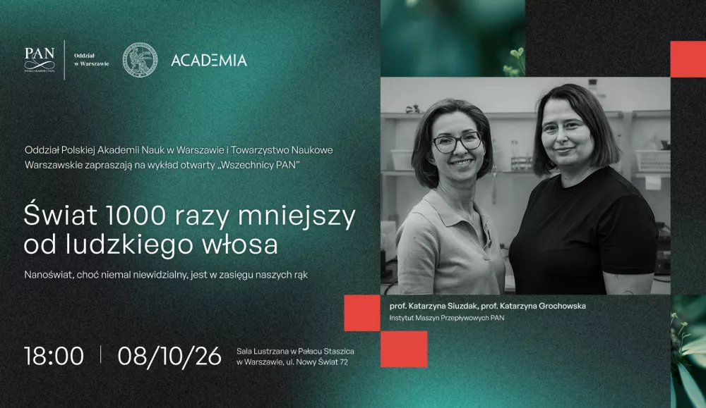 Wszechnica PAN - wykład Świat 1000 razy mniejszy od ludzkiego włosa, 8 października 2026, Pałac Staszica